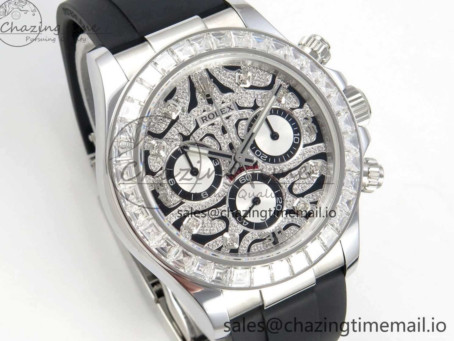 0207 Elegant Daytona 116589TBR ‘Eye Of The Tiger’ SS 3CF 1:1 Best Edition Tiger Diamonds Dial on Oysterflex Strap SH4130 V2 (Mod Version) 49